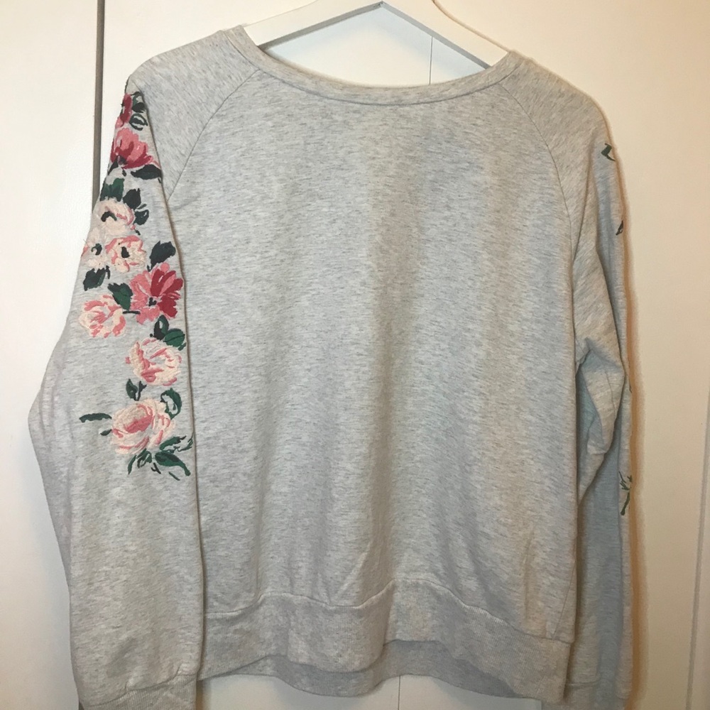 Grey Floral Sweater